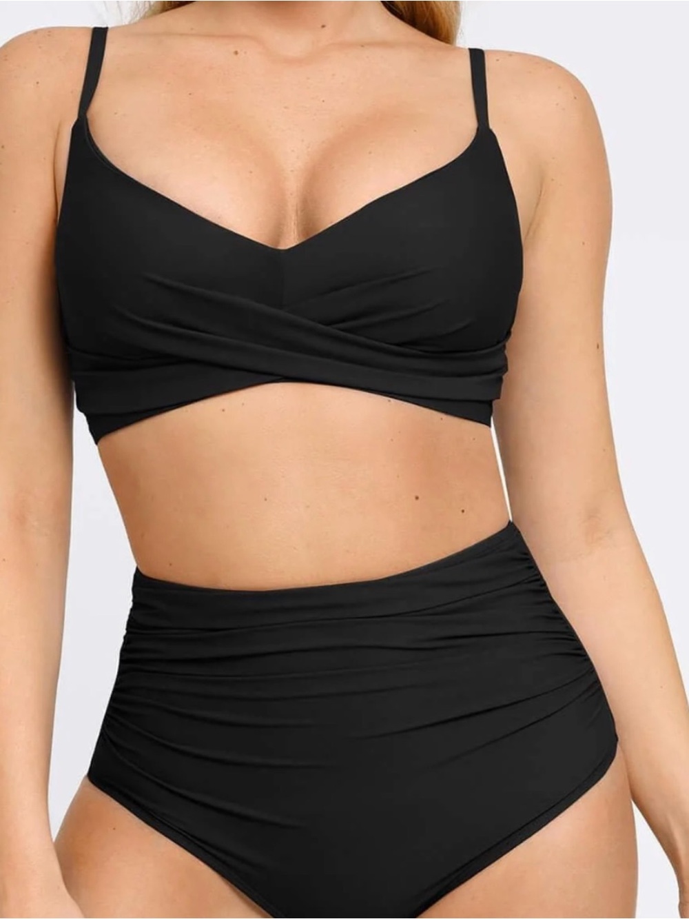 Shapewear Ruched Sculpting Bikini Top and Bottom Set Size XL